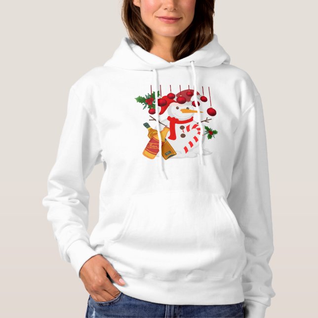 Camiseta Igloo Com Cerveja - Engraçado Hoodie De Natal (Frente)
