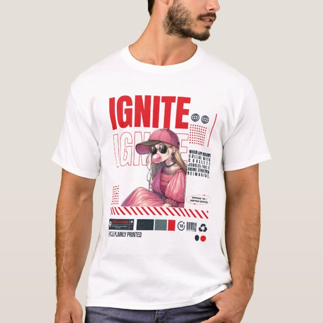 Camiseta IGNITE Aura Bloqueada - Desenho de Poster de Stree (Frente)