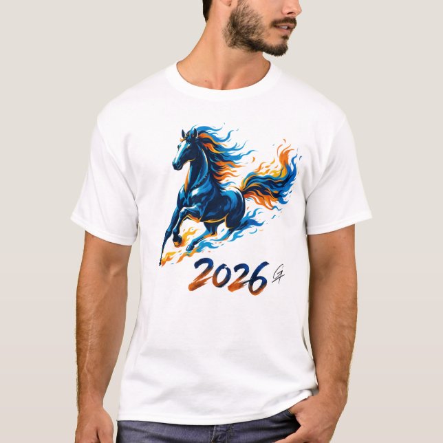Camiseta IGNITE,Midnight Ember Stallion Graphic (Frente)