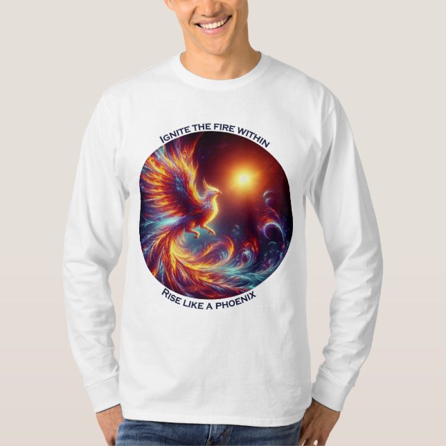 Camiseta Ignite os incêndios em ascensão como uma fênix (Frente)