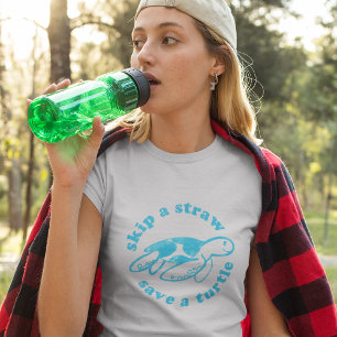 Camiseta Ignorar uma Palha Salvar uma Tartaruga