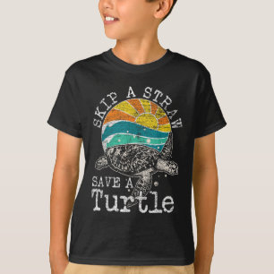 Camiseta Ignorar Uma Palha Salvar Uma Tartaruga