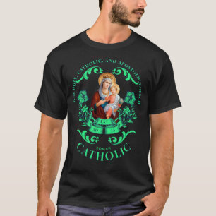 Camiseta Igreja Católica Apostólica Romana Uma Virgem Mãe