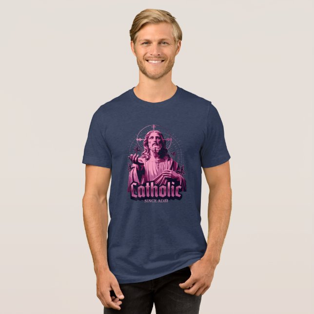 Camiseta Igreja Católica Romana desde 33AD (Frente Completa)