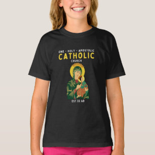 Camiseta Igreja Católica Romana Uma Sagrada Apostólica Cami
