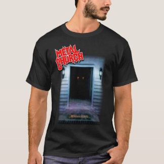 Camiseta igreja de metal o céu clássico escuro da velha esc