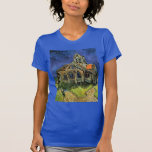 Camiseta Igreja em Auvers-sur-Oise por Vincent van Gogh<br><div class="desc">A Igreja em Auvers por Vincent van Gogh é uma pintura arquitetônica de apos impressionismo de arte vintage. Uma vista exterior de uma igreja com janelas de vidro manchadas e uma figura caminhando em direção à Capela ao longo de um caminho de pedra. Sobre o artista: Vincent Willem van Gogh...</div>