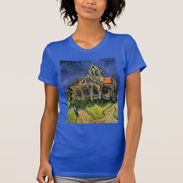 Camiseta Igreja em Auvers-sur-Oise por Vincent van Gogh (Frente)