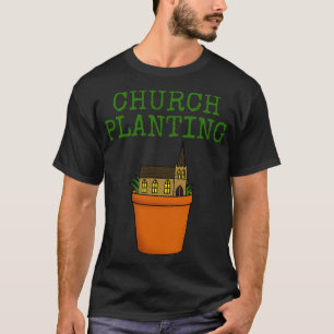 Camiseta Igreja Plantando Ministro Cristão Pastor Funny