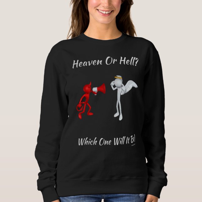 Camiseta Igreja Religiosa Cristã Satã Deus Céu ou Hel (Frente)
