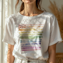 Camiseta Igualdade Amor Arco-íris Pinceladas LGBTQ ID656