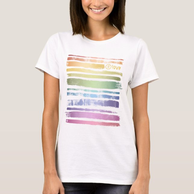 Camiseta Igualdade Amor Pincel Arco-Íris Trave LGBTQ ID656 (Frente)