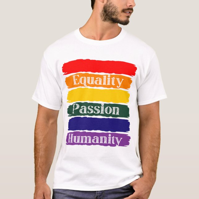 Camiseta Igualdade, apaixonado, humanidade (Frente)