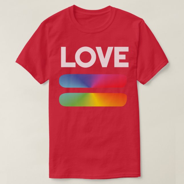 Camiseta Igualdade de Amor Orgulho LGBT Arco-Íris Mês de Co (Frente do Design)