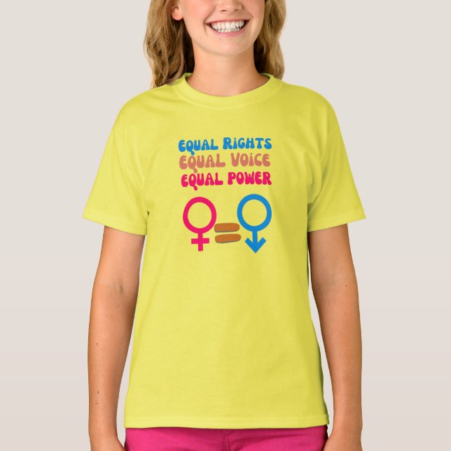 Camiseta Igualdade de Direitos Igual Voz Feminista Resistir (Frente)
