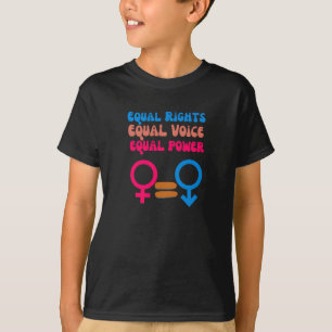 Camiseta Igualdade de Direitos Igual Voz Feminista Resistir