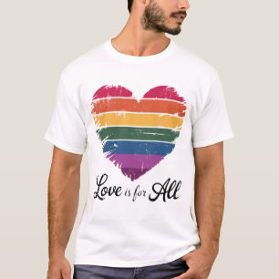 Camiseta igualdade de orgulho gay e apoio ao amor é para to