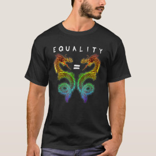 Camiseta Igualdade Dragão Legal Tatuagem Arco-Íris Gay Lg L