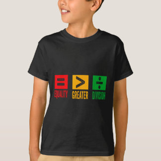 Camiseta Igualdade É Maior Que Divisão Matemática Negra His