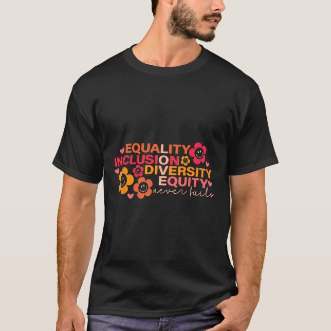 Camiseta Igualdade Inclusão Diversidade de Equidade Quebra- (Frente)
