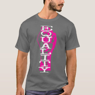 Camiseta Igualdade Levantada Feminismo Feminista Rosa-Cinza