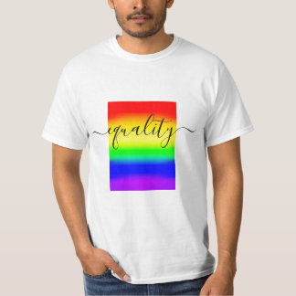Camiseta Igualdade LGBT Orgulho Arco-Íris Sinalizador Gradi