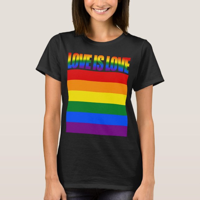 Camiseta Igualdade LGBTQ Amor LGBT Orgulho gay de Sinalizad (Frente)