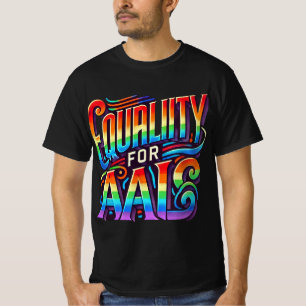 Camiseta Igualdade para Todos. Design de tipografia multico