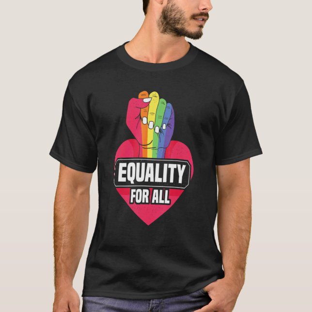 Camiseta Igualdade Para Todos Os Orgulho gay De Lésbicas Bi (Frente)