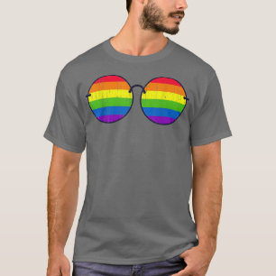 Camiseta Igualdade Queer Pride Mês Arco-Íris Bandeira Óculo