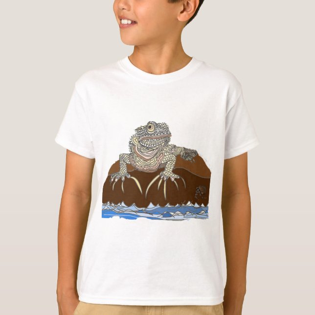 Camiseta iguana em Rock with Hermit Crab (Frente)