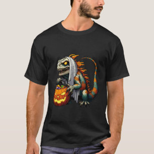 Camiseta Iguana Fantasma Assustador Sacola de Doces Assusta