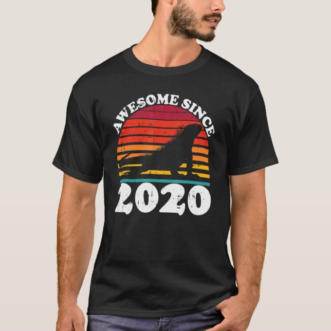 Camiseta Iguana Incrível Desde 2020 segundo aniversário 2 A (Frente)