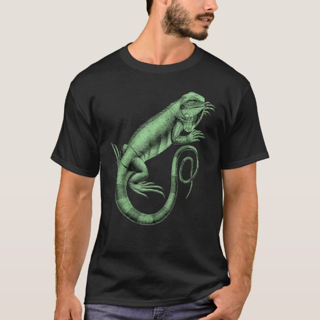Camiseta Iguana Lizard Reptile Leguan Green Pet Animal Herp (Frente)