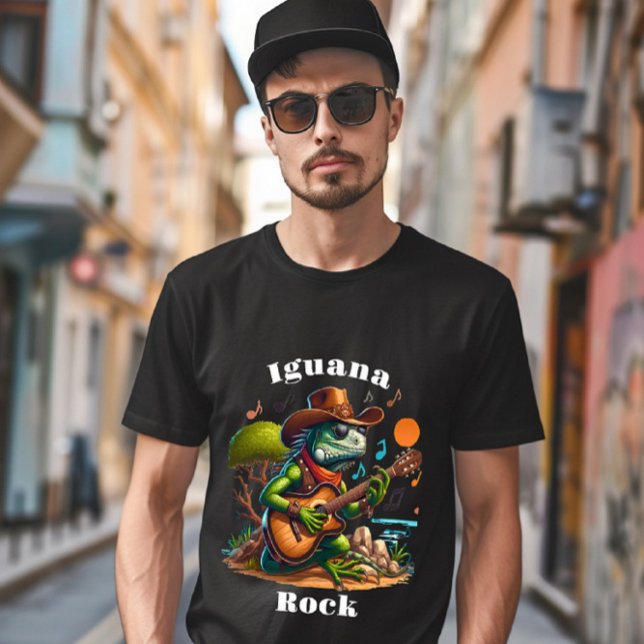 Camiseta Iguana Serenading Swamp Dweller Rock (Criador carregado)