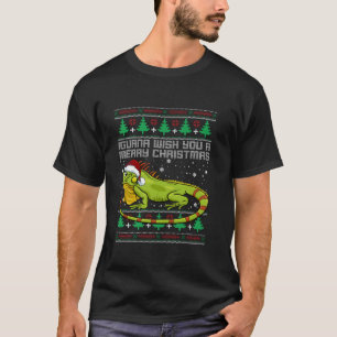 Camiseta Iguana Ugly Christmas Sweater Xmas Lizard Long Sle