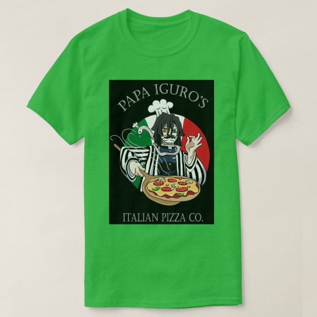 Camiseta Iguro Obanai Serpente Pilar Papa Iguros Pizza (Frente do Design)