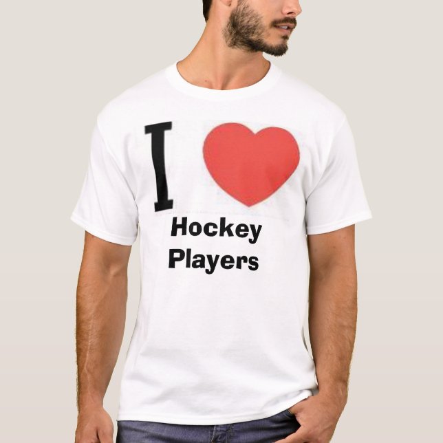Camiseta iheart, iheart, jogadores de hóquei (Frente)