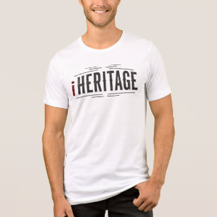 Camiseta "iHERITAGE" Arte Gráfica de Palavra Antiga e Desga