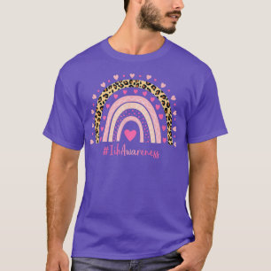 Camiseta Iih Consciência Coração Rosa Leopardo Arco-Íris Ii
