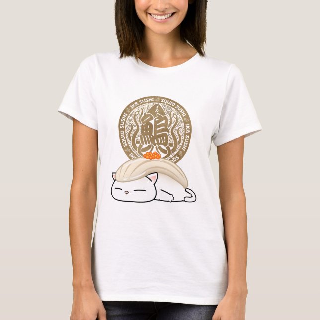 Camiseta Ika Squid Sushi Cat (Frente)