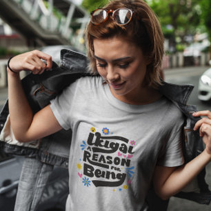 Camiseta Ikigai - Letras E Flores