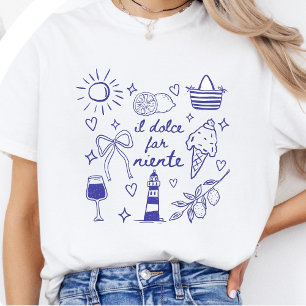 Camiseta Il Dolce Far Niente Azul Coquette Laço Itália