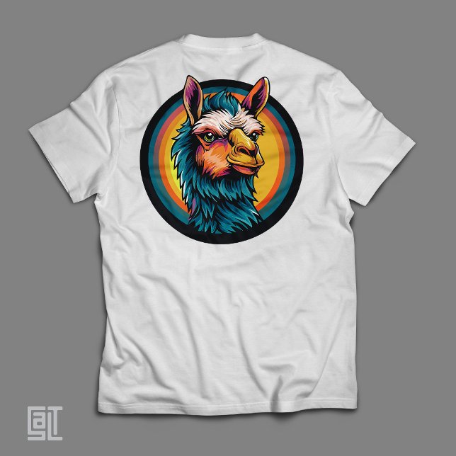 Camiseta Ilama Retro Clássica Vibrações Relaxantes (Criador carregado)