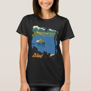Camiseta Ilha Aérea do Lago Bled Viagem Verde