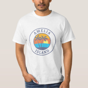 Camiseta Ilha Amelia, Flórida Estilo Clássico Desbotado