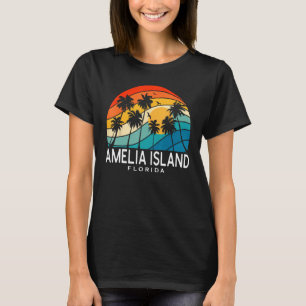 Camiseta Ilha Amelia Flórida Palma Árvore Praia Tropical So