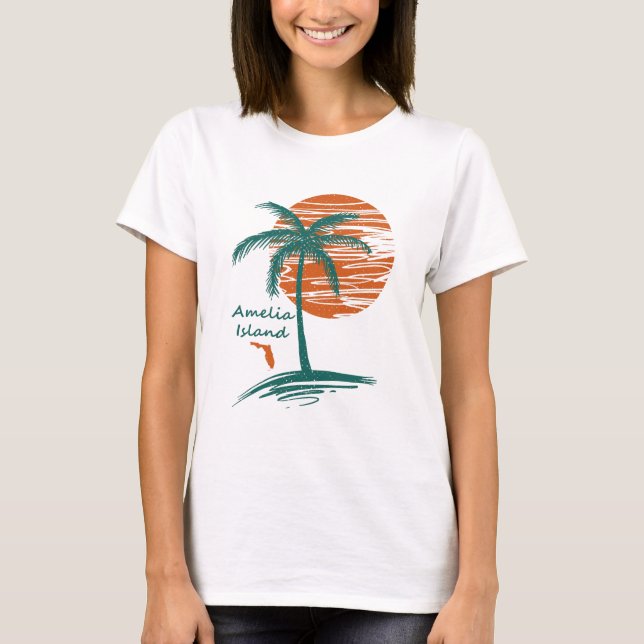 Camiseta Ilha Amelia Palm Tree (Frente)