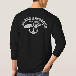 Camiseta ILHA ANCORADA - Camisa-T de folga longa