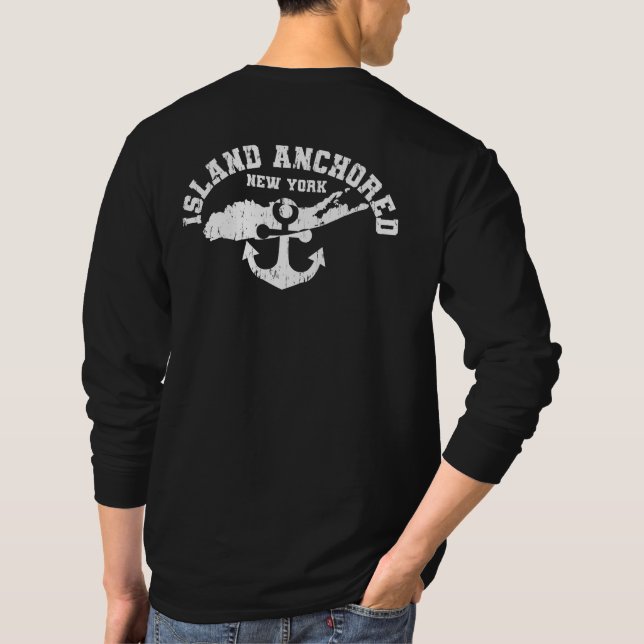 Camiseta ILHA ANCORADA - Camisa-T de folga longa (Verso)